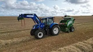 Baling Straw, Mchale f550 baler, New Holland T7.210, Kerkin Contractors.