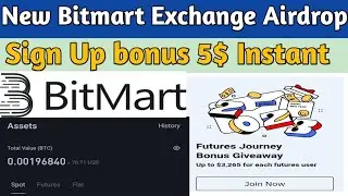 Bitmart Exchange airdrop loot 🤑|| Sign Up bonus 5$ Instant|| Big airdrop 😱