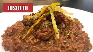 How to cook Red Wine and Sausage Risotto | Risotto ai Nebbiolo e Salsiccia | Barolo wine Risotto