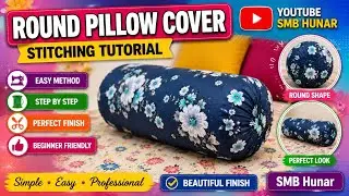 How To Make Round Pillow Cover At Home |Bolster pillow cover|Masand Pillow cover|Loth pillow cover|