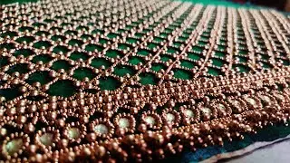 bead embroidery | check pattern embroidery | heavy aari work bridal blouse | #44 | #maggamwork