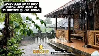 Heavy Rain on Bamboo Porch: Deep Sleep in 10Minutes🌧️(No Music)#RainSounds #ASMRRain#DeepSleep#Relax