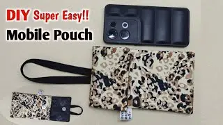 SUPER EASY!!! DIY MOBILE POUCH - Easy Sewing Tutorial | DIY Cell Phone Bag Cutting and Stitching