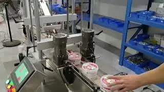 Automatic tub lid press capping machine