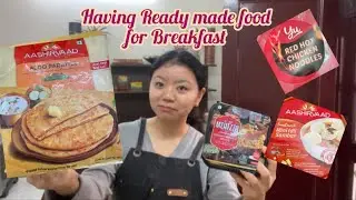 Ready to Eat Food for Breakfast &bull; #foodchallenge &bull; chicken biryani meatzza&bull; Aashirvaad &bull;aloo paratha