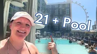 THE LINQ Deluxe Double Queen Room & Adults Only Pool Tour 😎