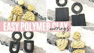 DIY Polymer Clay Earrings | Easy Textured| Gold Leaf Polymer Clay | Olivia Heyward