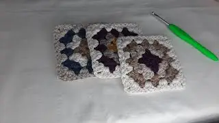 Crochet Granny Squares with multi color yarns