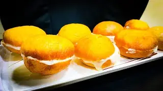 Fried Cream Buns | Bakery Style Butter Bun Recipe
