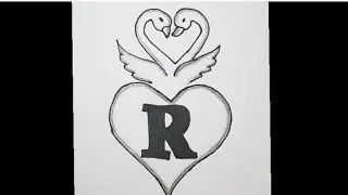 Beautiful Love Drawing // R Letter Drawing in love easy..