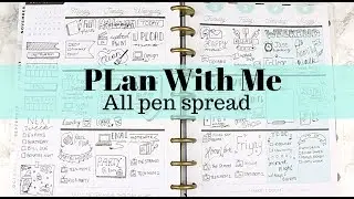 Plan with me no Etsy stickers // all pen spread // doodle