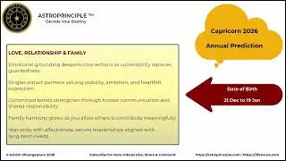 Capricorn 2026 Annual Prediction Career, Love, Money & Health | AstroPrinciple #astrologypredictions