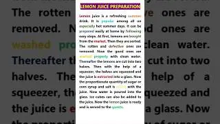 Lemon Juice Processing Writing For All Students।।English Ambitious Chanel....।।