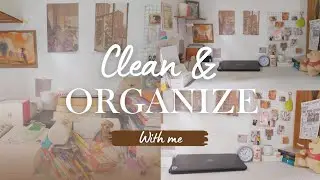 5 MINUTE STUDY SPACE CLEANUP🌈️ | Quick & Satisfying Desk Organize | Minimalist Study Desk Hacks