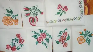 Embroidery Rumal ka phool dising | hanky dising | zara kadhai center