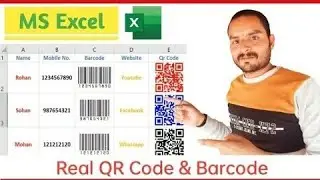 generate QR & BARCODE in ms excel | QR code kaise banaye | ms excel tips | coloured QR code