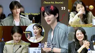IU&rsquo;S FLIRTING LINE TO WOOSEOK??? Not Wooseok teasing IU by imitating her self-introduction message😭