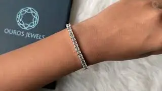 Emerald Cut Lab Grown Diamond Tennis Bracelet @ourosjewels