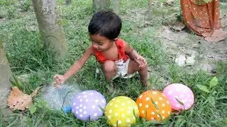 Water balloons Song For children Finger family Educational video Learn colors Burst balloons