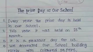 essay on prize day at school||prize day at school essay in English @sandhyaparismile