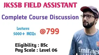 JKSSB FIELD ASSISTANT COMPLETE COURSE LECTURES and MCQs