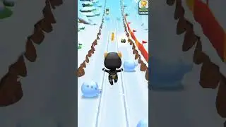 Talking Tom Gold Run Super Ginger Runs In Frosty Tom's Snow World - Funny Race Android iOS Gameplay
