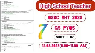 OSSC RHT Prelims 2023 | General Studies | 7th Shift Questions Discussion | Previous Year Questions |