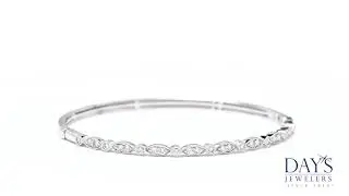 Diamond Bangle Bracelet In 14kt White Gold (3/4ct Tw)
