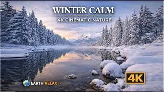 Peaceful Winter Scene ❄️ Snow & Fire | Relaxing Music