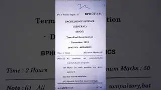 IGNOU BPHCT 131 DEC 2024 Exam Question paper | Physics Question Paper 📜 #IGNOU #Physics