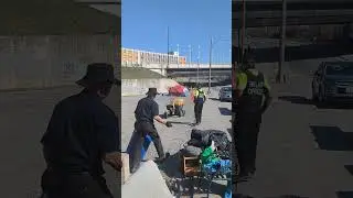 Sudbury, Ontario. Canada. Monday, May 12th. 2025. Bylaw Officers Destroy Tent City Next to Mission.