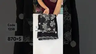 Мягкое сари из жоржета с каймой в горошек, узорами и орнаментом &laquo;арк&raquo;, в комплекте с блузкой из ж...