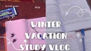 Winter Study vlog🔪🤌🏼🫠 || as a 9th grader|| studying for finals..😭 #aestheticvlog #studyroutine #9th