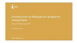 Netspar Introduction for academic researchers