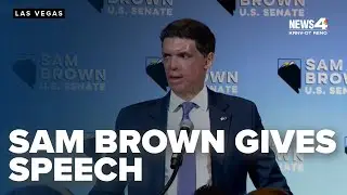 Sam Brown gives speech in contentious U.S. Senate race in Nevada