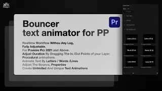 Bouncer Professional Text Animation in Premiere Pro - Easy Text Animator Tool-Tutorial