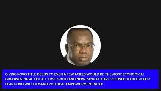 Mnangagwa knows giving povo title deeds will empower millions. Will not do it for selfish reasons!