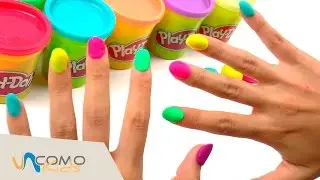 UÑAS de colores ARCOIRIS con PLAY DOH -  Play doh en español