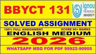 BBYCT 131 solved assignment 2025-26 in English | bbyct 131 solved assignment 2026 | bbyct131 2025-26