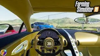 FS19- INSANE BUGATTI CHIRON $3,260,000 BUGATTI SUPER CAR FARMING SIMULATOR 19