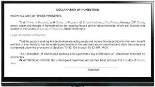 DPHHS MT: Declaration of Homestead HD