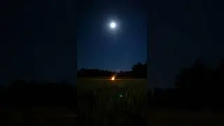 Moonlit Village Night 🔥 Distant Fire & Cricket Sounds #shorts #village #fireplace #moonlight