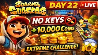 Subway Surfers 🔴 LIVE Day 22 | No Keys + 10K Coins Challenge 😱 | Hindi |#uniquegaminglive #hindi
