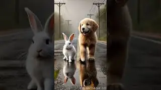 Heroic Rabbit Rescues a Puppy in Danger! 😲🐇#animalrescue #rabbitrescue #cuteanimals #cute