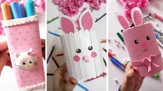 Diy pen holder || paper pencil box || school craft || DIY || paper pen holder