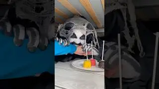 Monster bites his hand for taking cake pop 🤣👻🍰 #shorts