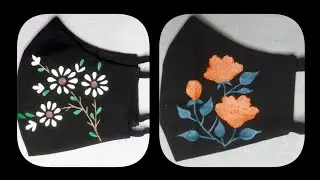 Mask Painting || Hand Painted Mask || Beautiful Flower Design || Acrylicpainting......