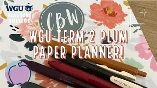 WGU Term 2 Plum Paper Planner🦉💖