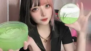 【ASMR】アロエジェルでマッサージする♡ Massage with aloe gel【 ear cleaning / whisper / massage】