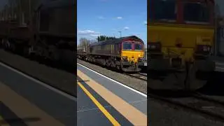 DB Class 66. 66158 6V92 Corby - Margam at Worcestershire Parkway #reels #railway #trains #ukrail